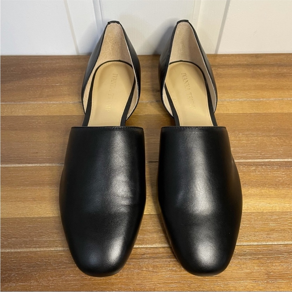 Ivanka Trump Black Leather Flats - Picture 2 of 8
